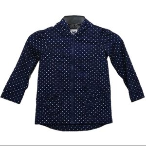 Gymboree Girls 4T Navy Blue Polka Dot Hooded Full Zip Jacket Lightweight Pockets